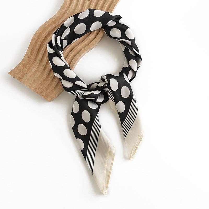 Funkyrel® Atzbranding Limited - Scarvii - Classic Polka Dot Square Scarf: BEIGE / 70*70cm