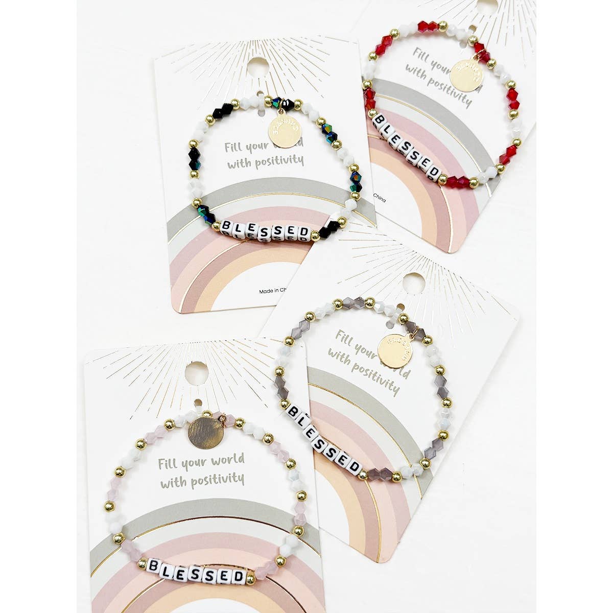 Love and Repeat - Mix Beads BLESSED Inpirational Bracelet: MIX COLOR / ONE(12)