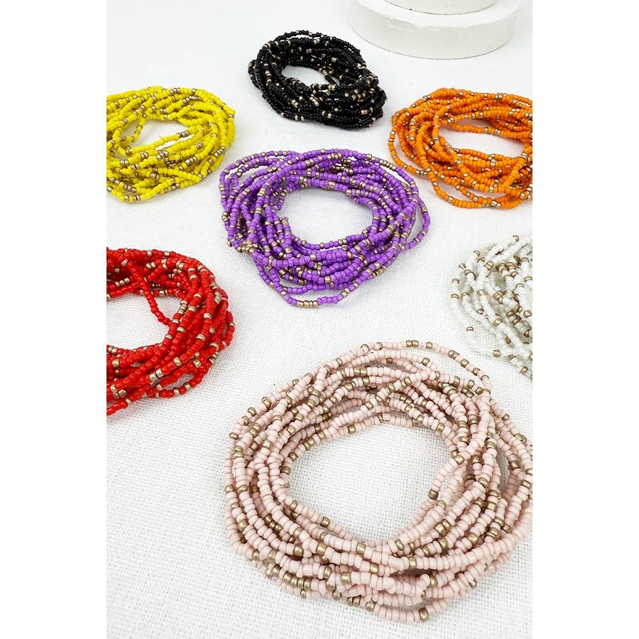 Love and Repeat - Seed Bead Colorful Layered Bracelets: MIX COLOR / ONE(12)