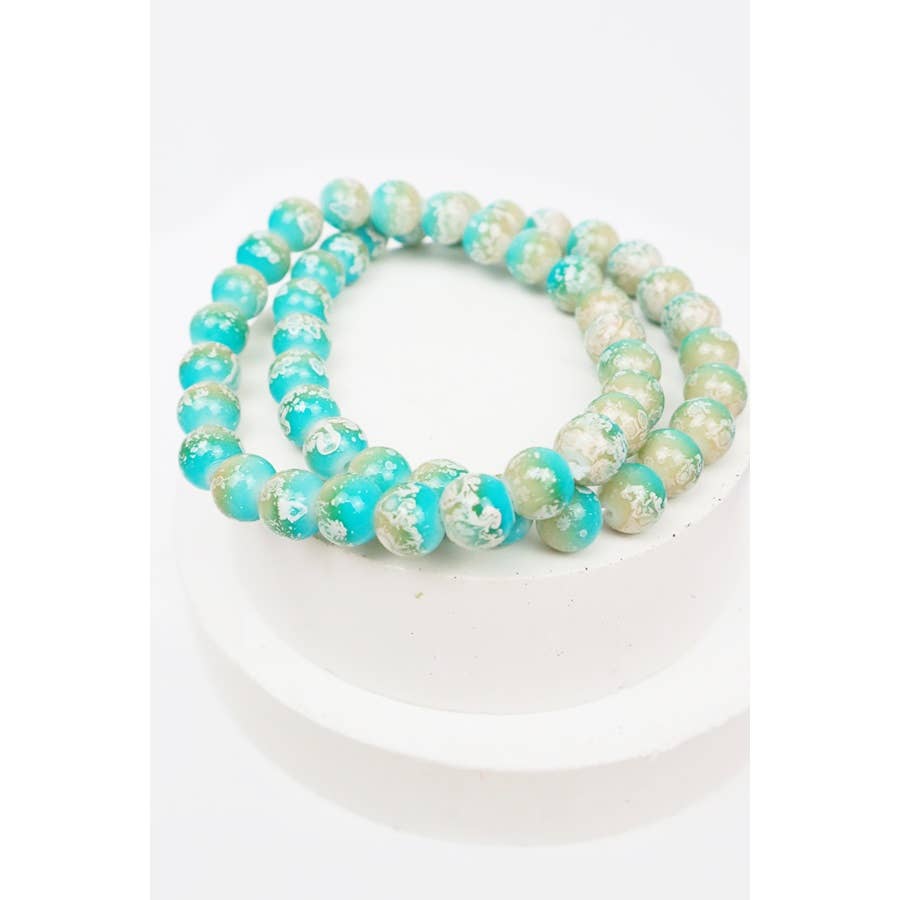 Love and Repeat - Marbled Beaded Stretch Glass Bracelets: MIX COLOR / ONE