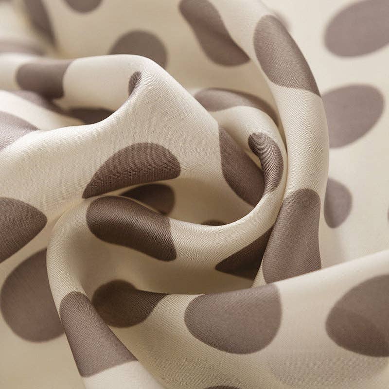 Funkyrel® Atzbranding Limited - Scarvii - Classic Polka Dot Square Scarf: BEIGE / 70*70cm
