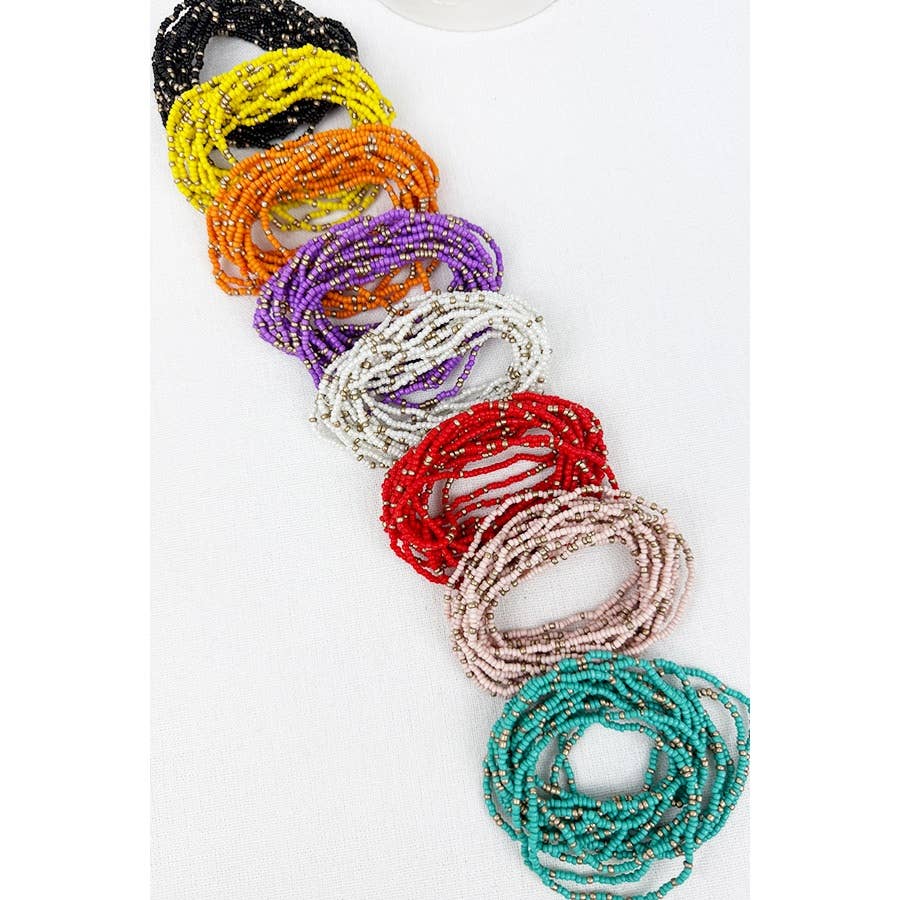 Love and Repeat - Seed Bead Colorful Layered Bracelets: MIX COLOR / ONE(12)
