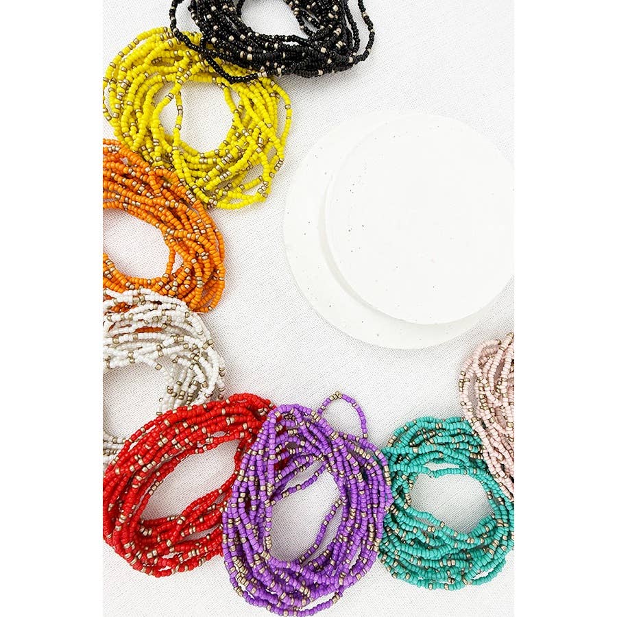 Love and Repeat - Seed Bead Colorful Layered Bracelets: MIX COLOR / ONE(12)