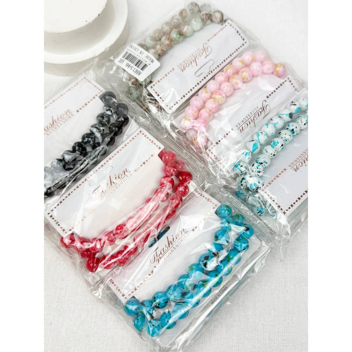 Love and Repeat - Multi Tone Beaded Stretch Glass Bracelets: MIX COLOR / ONE(12)