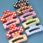 JOSSLYN by wall to wall - JUMBO RESIN CHECKER HAIR CLAW CLIPS 4inch | 40H664: Blue