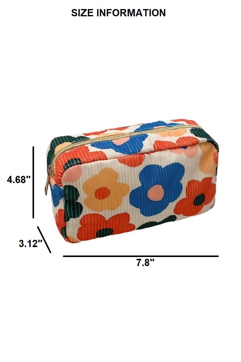 42POPS - ',_.SI-26465 Pattern Design Travel Cosmetic Makeup Bag: BLACK FLOWER-169439 / OS