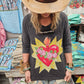A Rare Bird Shop - Blazing Heart 3/4 Sleeve shirt: Sm