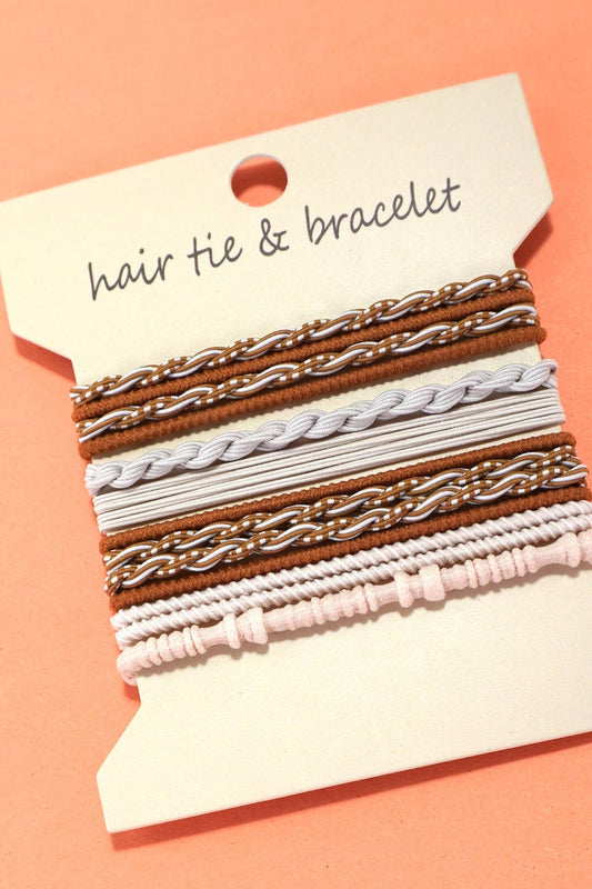 JOSSLYN by wall to wall - BOHO DUAL FUNCTION KNOT BRACELET HAIR TIES | 40BH103: Off White