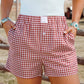 fashionworks - Fashion-W Plaid Gingham Printed High Waist Shorts: As shown / Missy / XL