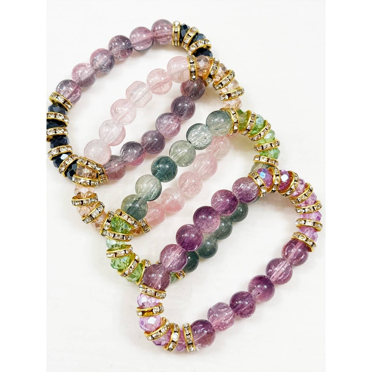Love and Repeat - Elegant Style Bead and Stone Stretch Bracelet: MIX COLOR / ONE(12)