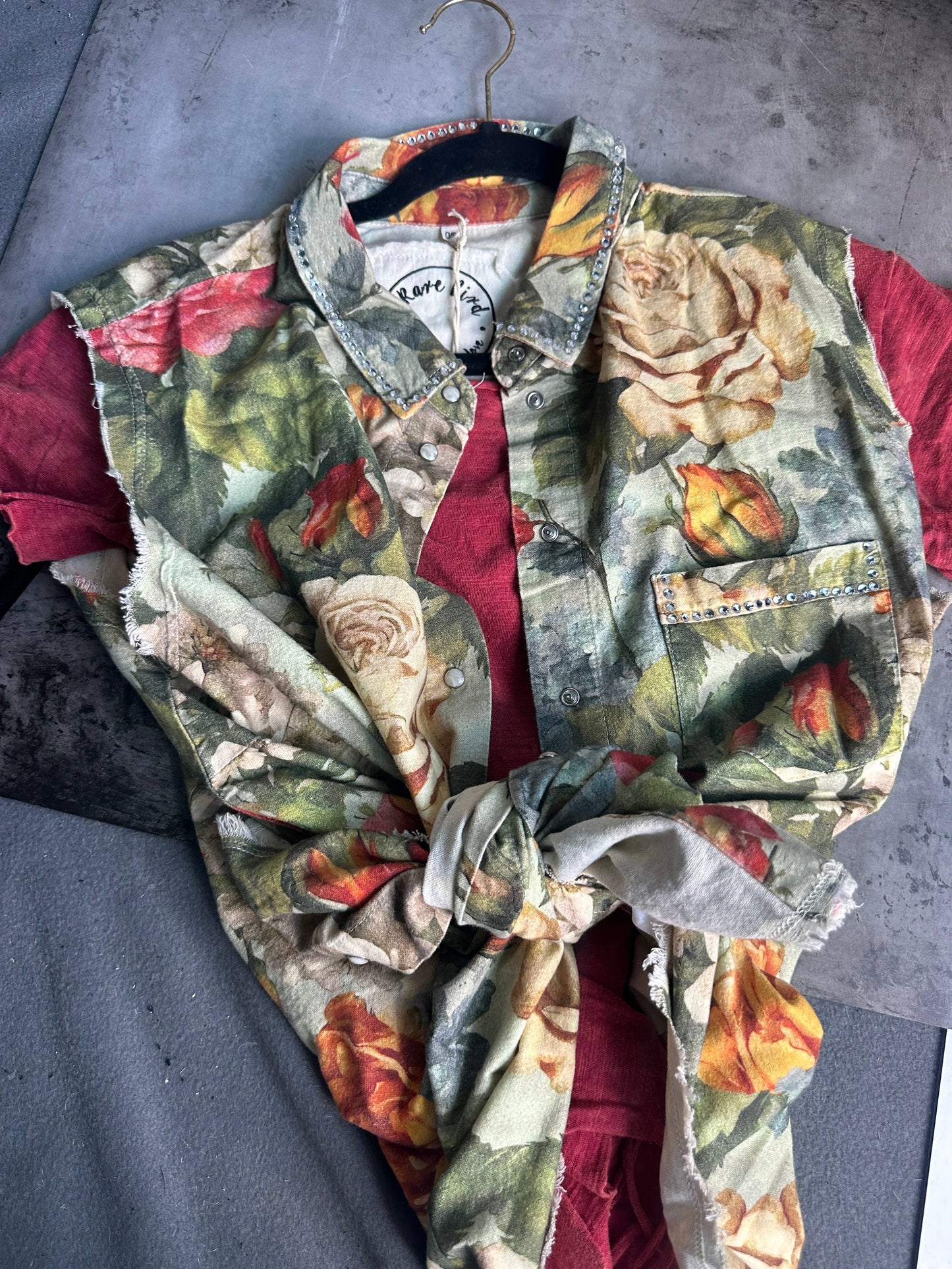 A Rare Bird Shop - Light Floral Flannel Vest