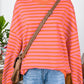 fashionworks - Fashion-W Fall Drop Shoulder Crew Neck Loose Sweatshirt: Orange / Missy / XL