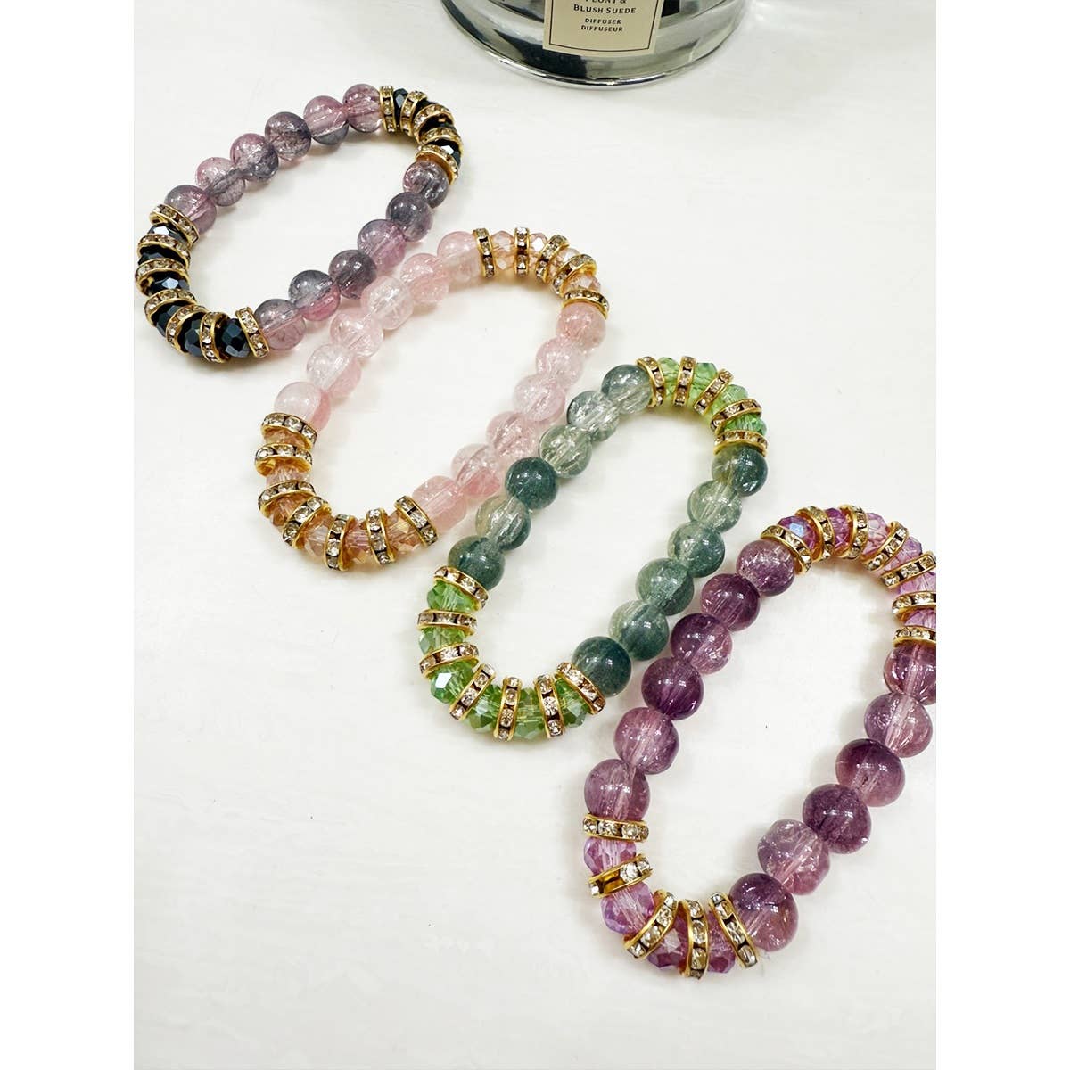 Love and Repeat - Elegant Style Bead and Stone Stretch Bracelet: MIX COLOR / ONE(12)