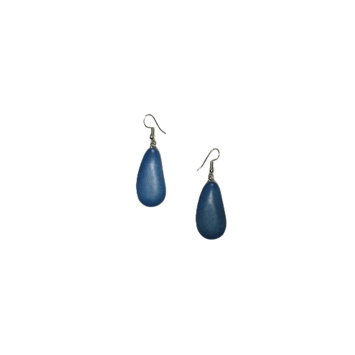 Katie and Company - Erynn simple blue wood bead earrings
