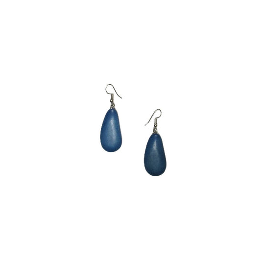 Katie and Company - Erynn simple blue wood bead earrings