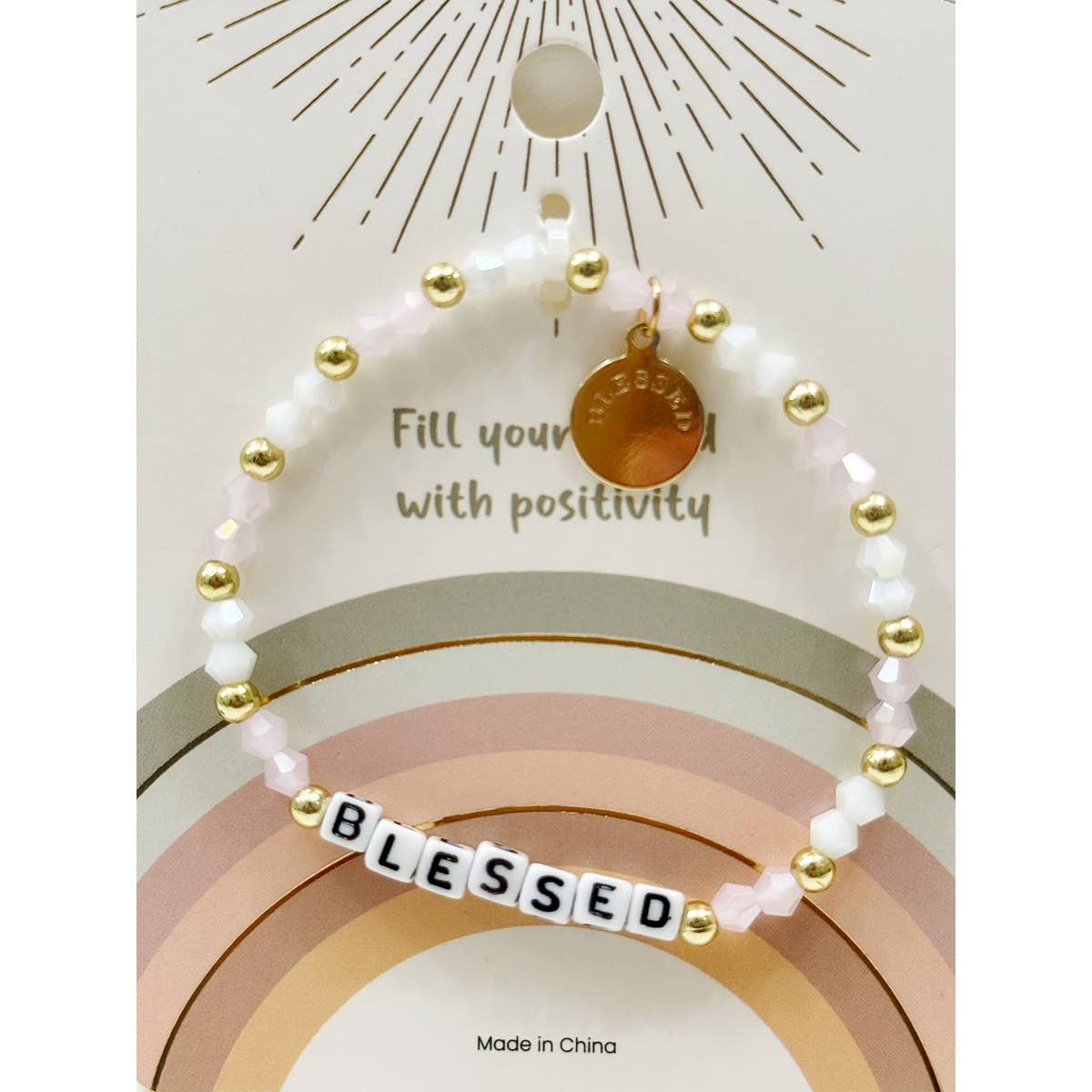 Love and Repeat - Mix Beads BLESSED Inpirational Bracelet: MIX COLOR / ONE(12)