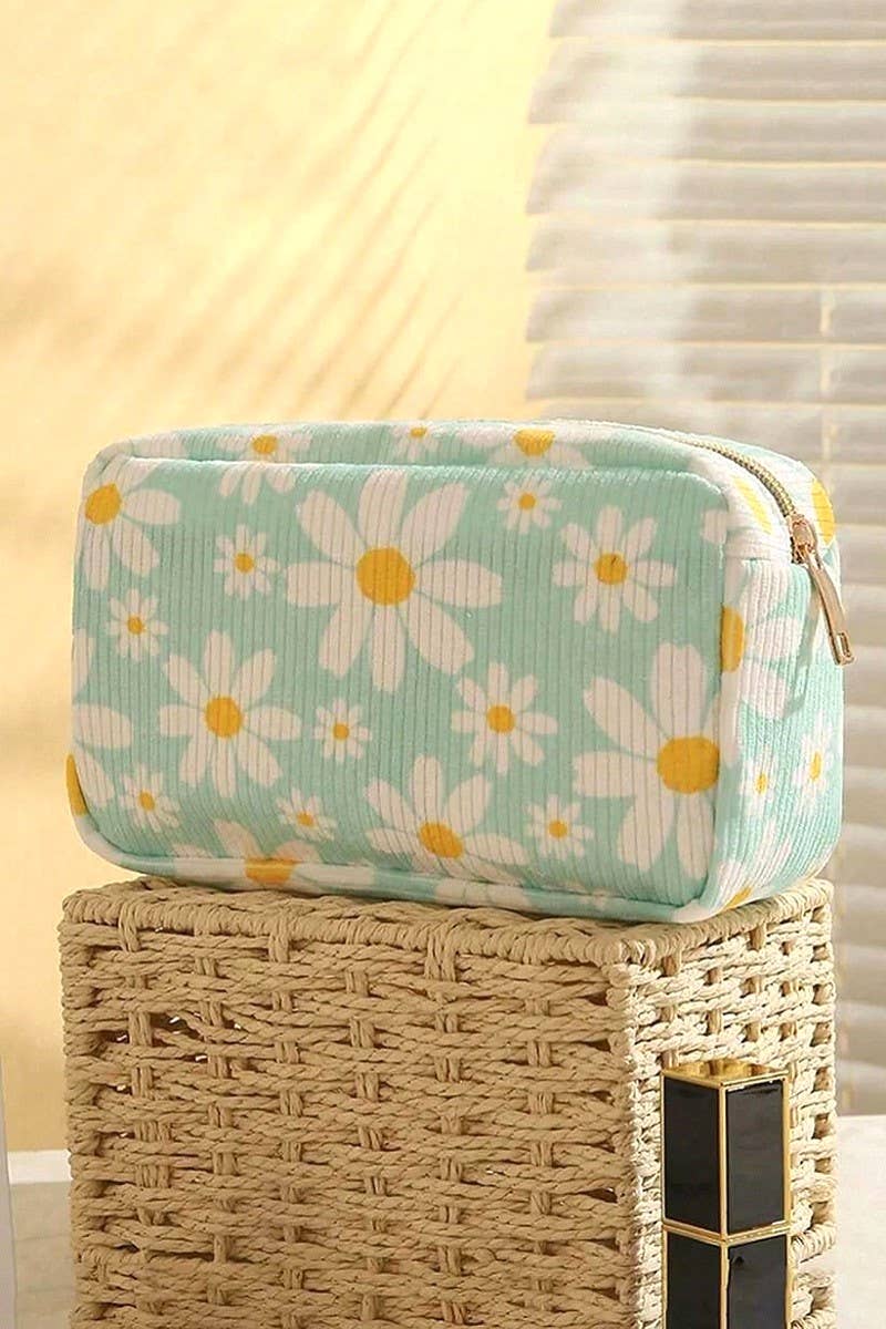 42POPS - ',_.SI-26465 Pattern Design Travel Cosmetic Makeup Bag: BLACK FLOWER-169439 / OS