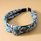 JOSSLYN by wall to wall - FLOWER PRINT KNOTTED HAIR BAND | 40HB243: BLACK