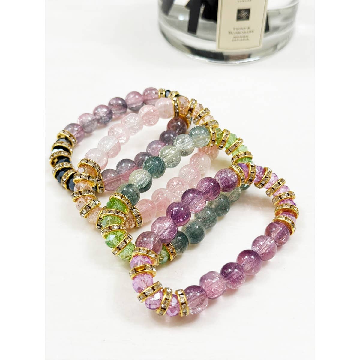 Love and Repeat - Elegant Style Bead and Stone Stretch Bracelet: MIX COLOR / ONE(12)
