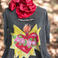 A Rare Bird Shop - Blazing Heart 3/4 Sleeve shirt: Lxl