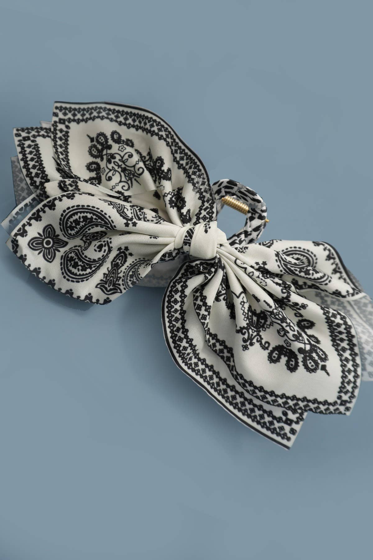 JOSSLYN by wall to wall - PAISLEY BOHO VINTAGE HAIR CLAW CLIPS | 40H913: Black