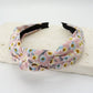JOSSLYN by wall to wall - FLOWER PRINT KNOTTED HAIR BAND | 40HB243: BLACK