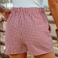 fashionworks - Fashion-W Plaid Gingham Printed High Waist Shorts: As shown / Missy / XL