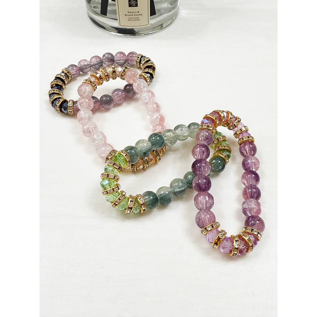 Love and Repeat - Elegant Style Bead and Stone Stretch Bracelet: MIX COLOR / ONE(12)