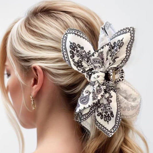 JOSSLYN by wall to wall - PAISLEY BOHO VINTAGE HAIR CLAW CLIPS | 40H913: Black