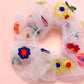 JOSSLYN by wall to wall - FLOWER EMBROIDERY SCRUNCHIES | 40S721: Black