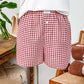 fashionworks - Fashion-W Plaid Gingham Printed High Waist Shorts: As shown / Missy / XL