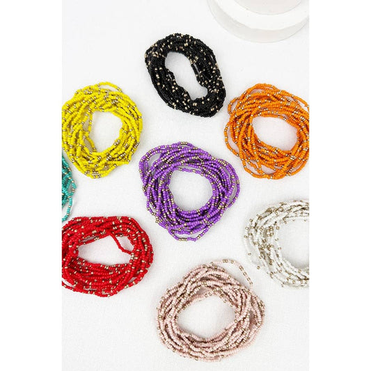Love and Repeat - Seed Bead Colorful Layered Bracelets: MIX COLOR / ONE(12)