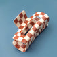 JOSSLYN by wall to wall - JUMBO RESIN CHECKER HAIR CLAW CLIPS 4inch | 40H664: Blue