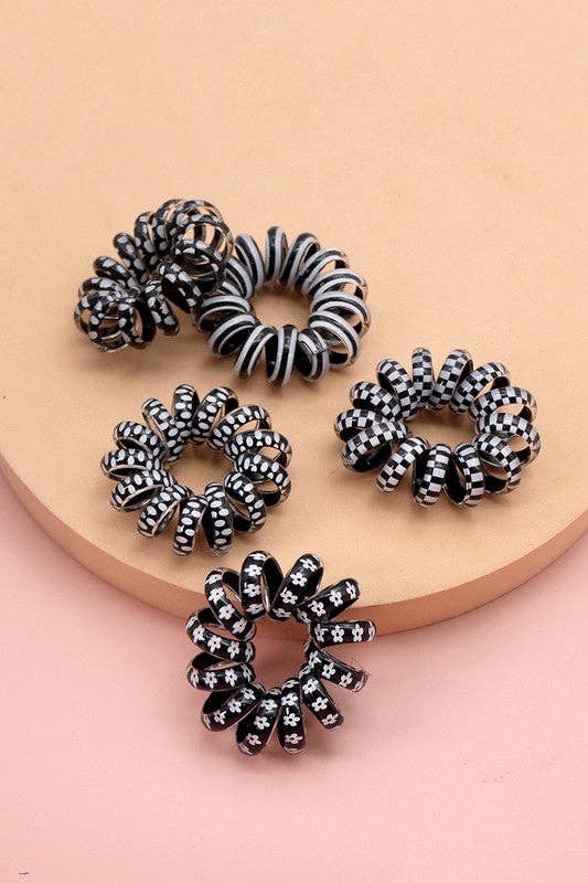 JOSSLYN by wall to wall - BLACK WHITE FASHION SCRUNCHES | 40PT305: BLACK