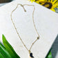 Southern Grace - TALKING TO THE MOON IRIDESCENT DRUZY QUARTZ PENDANT GOLD NECKLACE, BLACK: Black / One Size
