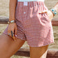 fashionworks - Fashion-W Plaid Gingham Printed High Waist Shorts: As shown / Missy / XL