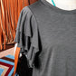 fashionworks - Fashion Western Layered Ruffle Short Sleeve Round Neck Top: Black / Missy / L