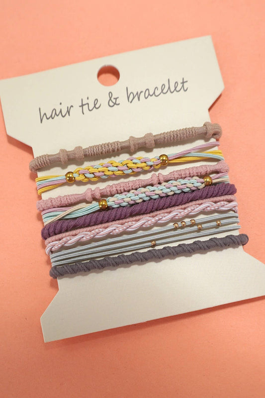 JOSSLYN by wall to wall - BOHO DUAL FUNCTION KNOT BRACELET HAIR TIES | 40BH103: Pastel