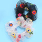 JOSSLYN by wall to wall - FLOWER EMBROIDERY SCRUNCHIES | 40S721: Black