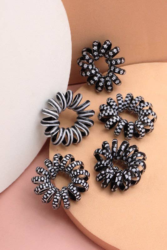 JOSSLYN by wall to wall - BLACK WHITE FASHION SCRUNCHES | 40PT305: BLACK