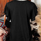 fashionworks - Fashion Western Layered Ruffle Short Sleeve Round Neck Top: Black / Missy / L