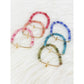 Love and Repeat - Gold Cross Multi Tone Beaded Stretch Bracelet: MIX COLOR / ONE(12)