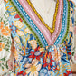 fashionworks - Fashion-W Boho V Neck Half Sleeve Boho Floral Blouse: As shown / Missy / L