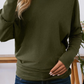 66DISCO - Solid Color Extended Cuffs Long Sleeve Top (S-XL): Green / Missy / M