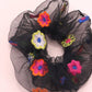 JOSSLYN by wall to wall - FLOWER EMBROIDERY SCRUNCHIES | 40S721: White
