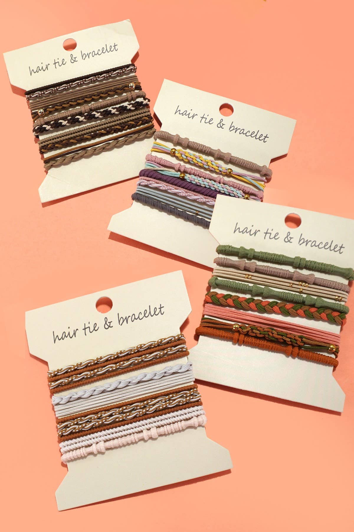JOSSLYN by wall to wall - BOHO DUAL FUNCTION KNOT BRACELET HAIR TIES | 40BH103: Pastel