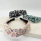 JOSSLYN by wall to wall - FLOWER PRINT KNOTTED HAIR BAND | 40HB243: BLACK