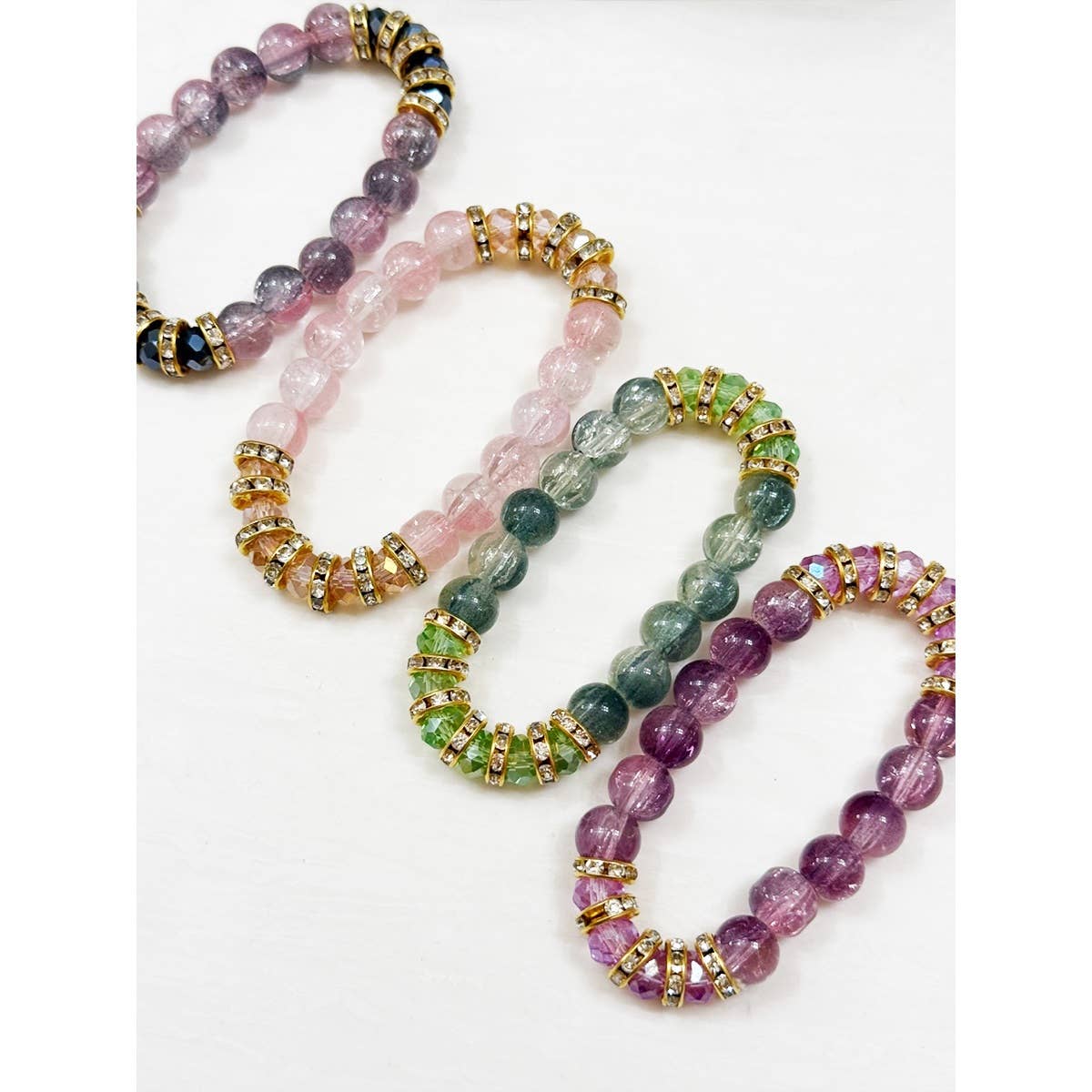 Love and Repeat - Elegant Style Bead and Stone Stretch Bracelet: MIX COLOR / ONE(12)