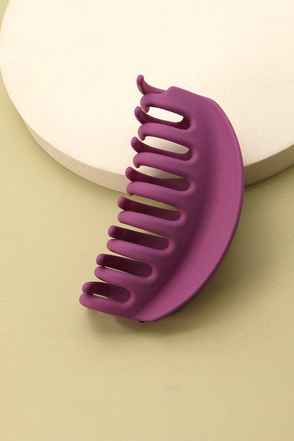 JOSSLYN by wall to wall - MATTE OVER SIZED HALF MOON HAIR CLAW CLIPS | 40H436: HOT PINK