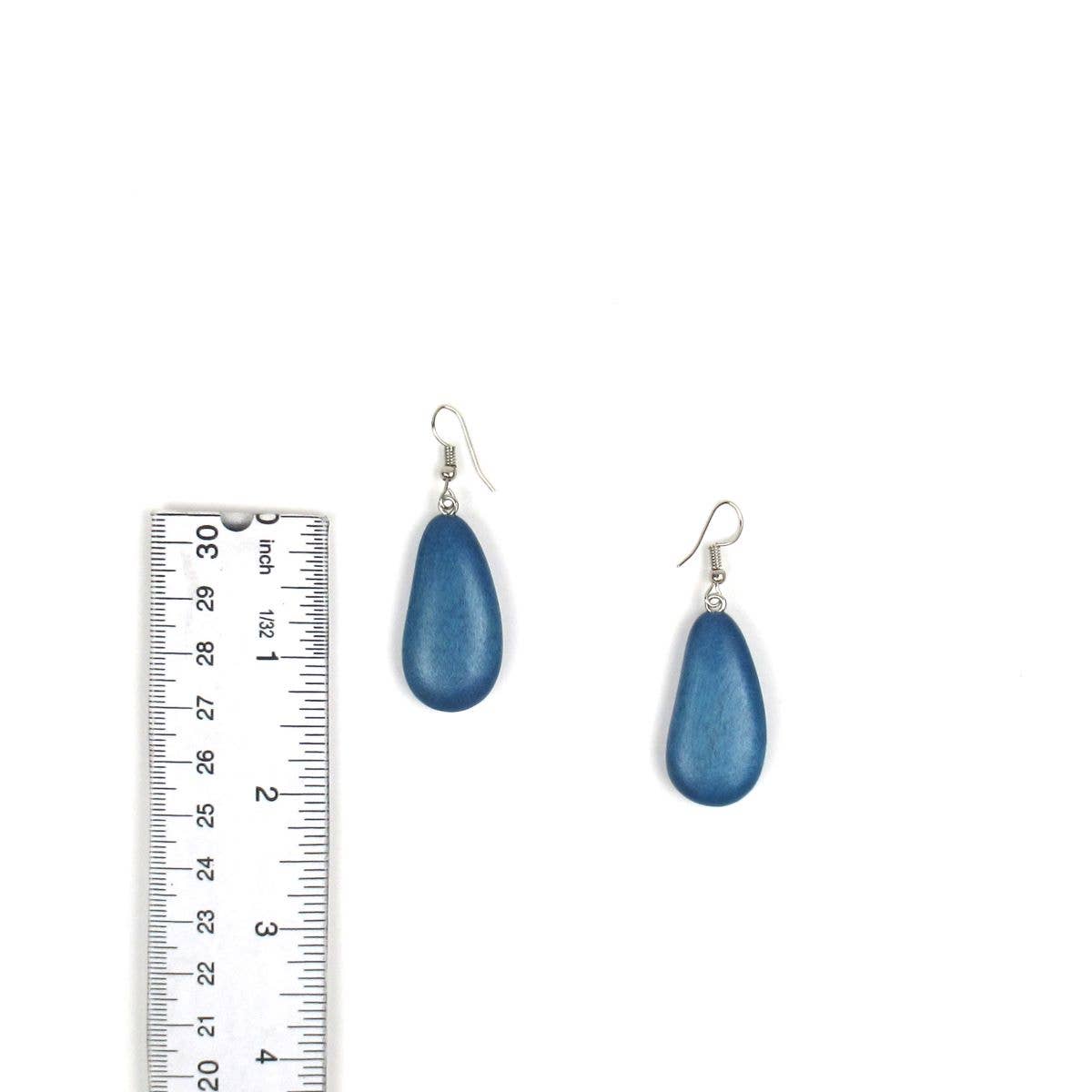 Katie and Company - Erynn simple blue wood bead earrings